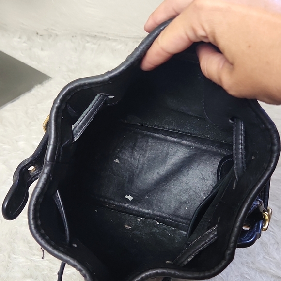 Vintage Coach Legacy leather bucket bag tote draw string shoulder purse BLACK - Picture 5 of 15